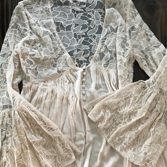 Free People Tops - Free People lace & gauze tunic